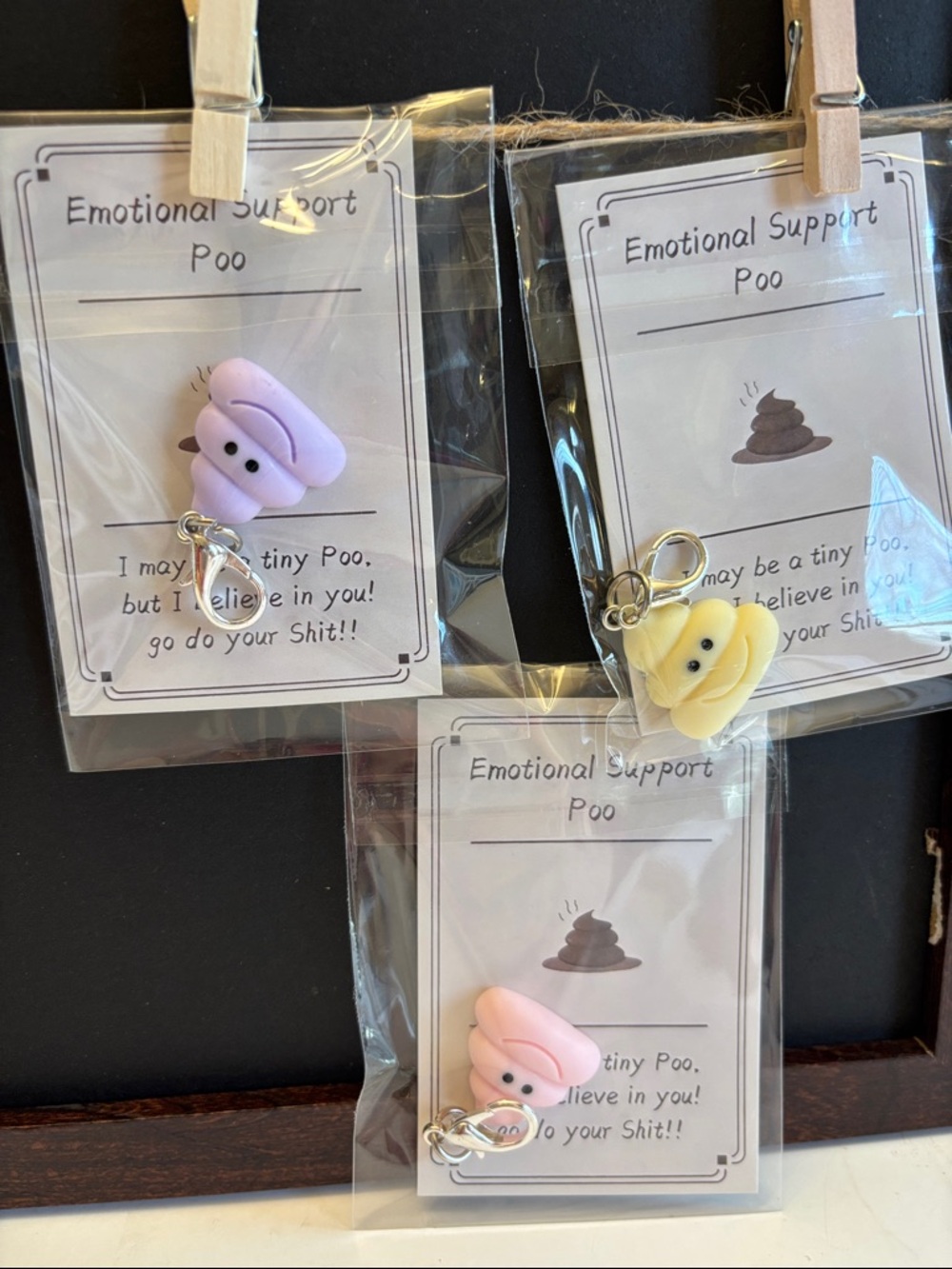 Emotional Support Poo Charm Keychains - Choose One - Picture 3 of 3